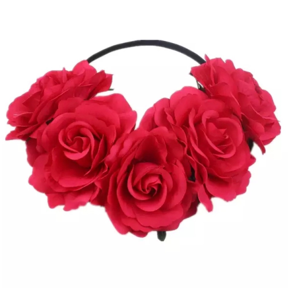 Pink rose hairband headband bohemian headpiece